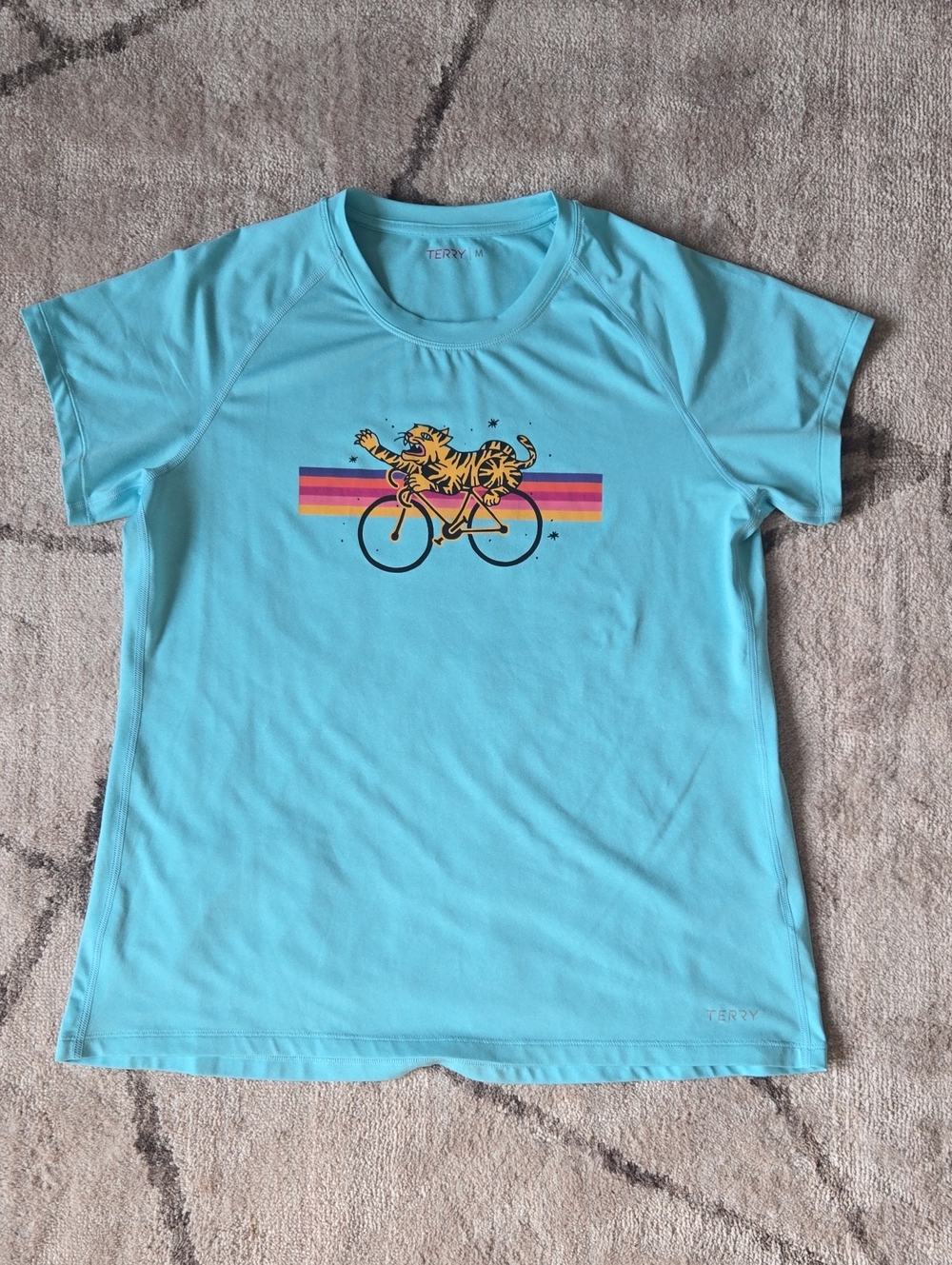 Terry Tech Cycling Tee Short Sleeve Flow Atoll Tigress